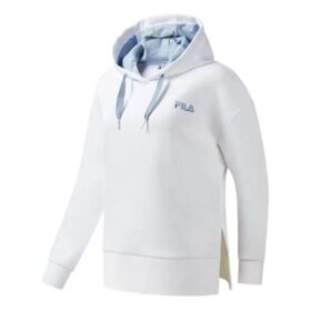 Athletics Split Hem Asymmetric Hoodie "Vit Blå"
