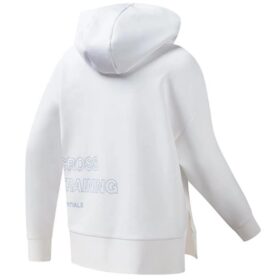 Athletics Split Hem Asymmetric Hoodie “Vit Blå”