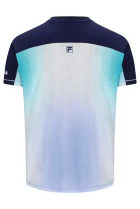 Blå Henry Neck-tennis-T-shirt för herr
