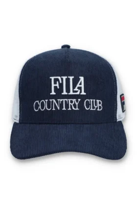 Fila Navy Cody-kepsa i corduroy med nätbakstycke och broderad grafik