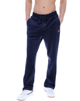 Fila Navy Fio Velour Joggingbyxor med raka ben