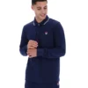 Fila Navy Monte långärmad polotröja med kontrasterande krage