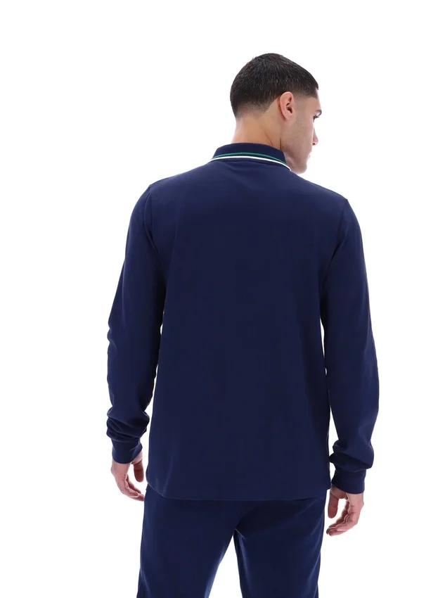 Fila Navy Monte långärmad polotröja med kontrasterande krage