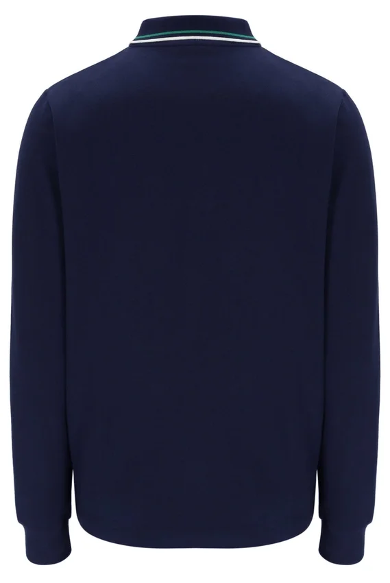 Fila Navy Monte långärmad polotröja med kontrasterande krage