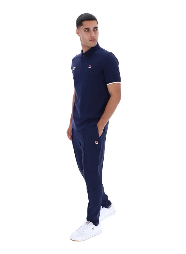 Fila Navy Pablo polotröja med tre knappar och ribbade kanter