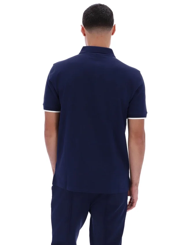 Fila Navy Pablo polotröja med tre knappar och ribbade kanter