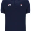 Fila Navy Pablo polotröja med tre knappar och ribbade kanter
