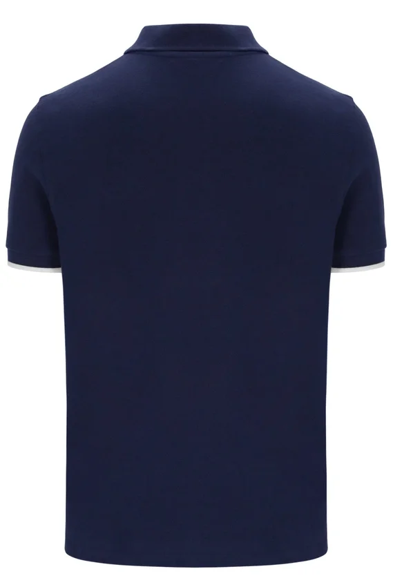 Fila Navy Pablo polotröja med tre knappar och ribbade kanter