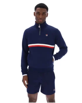 Fila Navy Rolando-tröja med 1/4-dragkedja