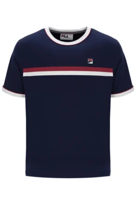 Fila Navy Rosario-T-shirt med frottéränder