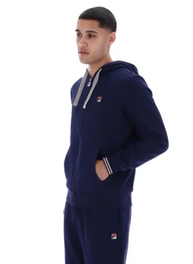 Fila Navy Tenconi-hoodie med dragkedja