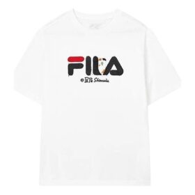 Fila x Pepe Shimada Crossover Casual andningsbar tryckt sport-T-shirt med korta ärmar för män, vit