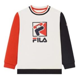 Långärmad tröja i bomull "White Red"