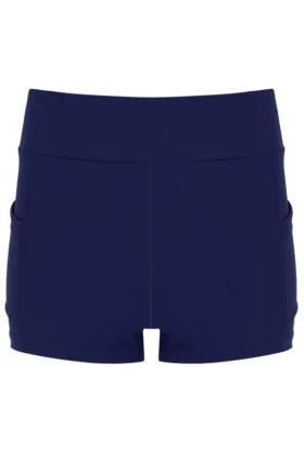 Marinblå mesh-jerseyklänning för dam med inbyggda Shorts