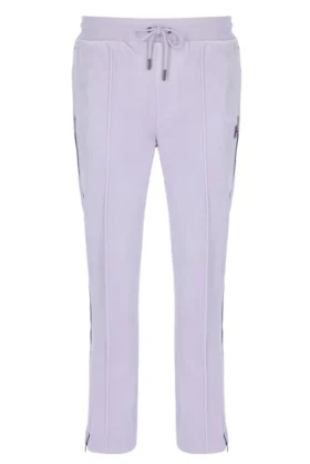 Misty Lilac Fio Velour Joggingbyxor med raka ben