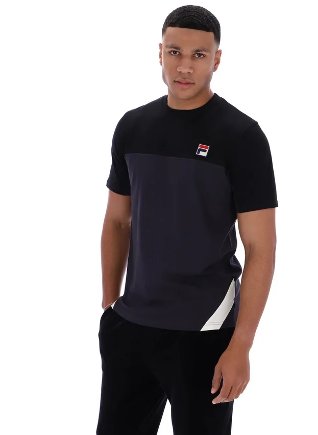 Svart Tiebreaker Colour Block-T-shirt